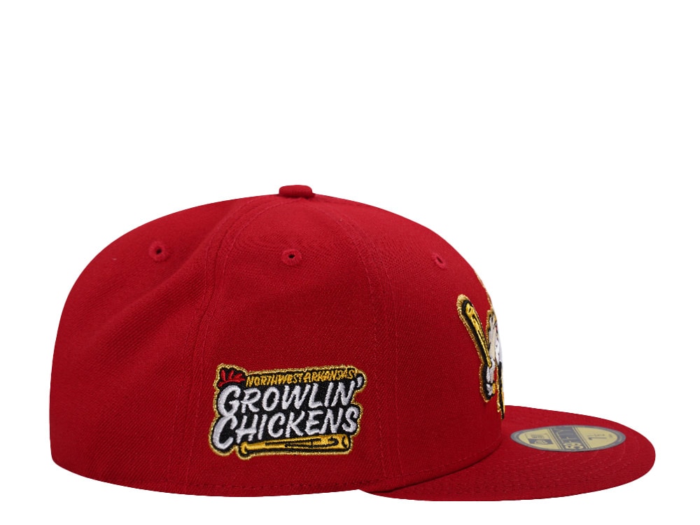New Era Northwestern Arkansas Growlin' Chickens Scarlet Prime Edition 59Fifty Fitted Hat