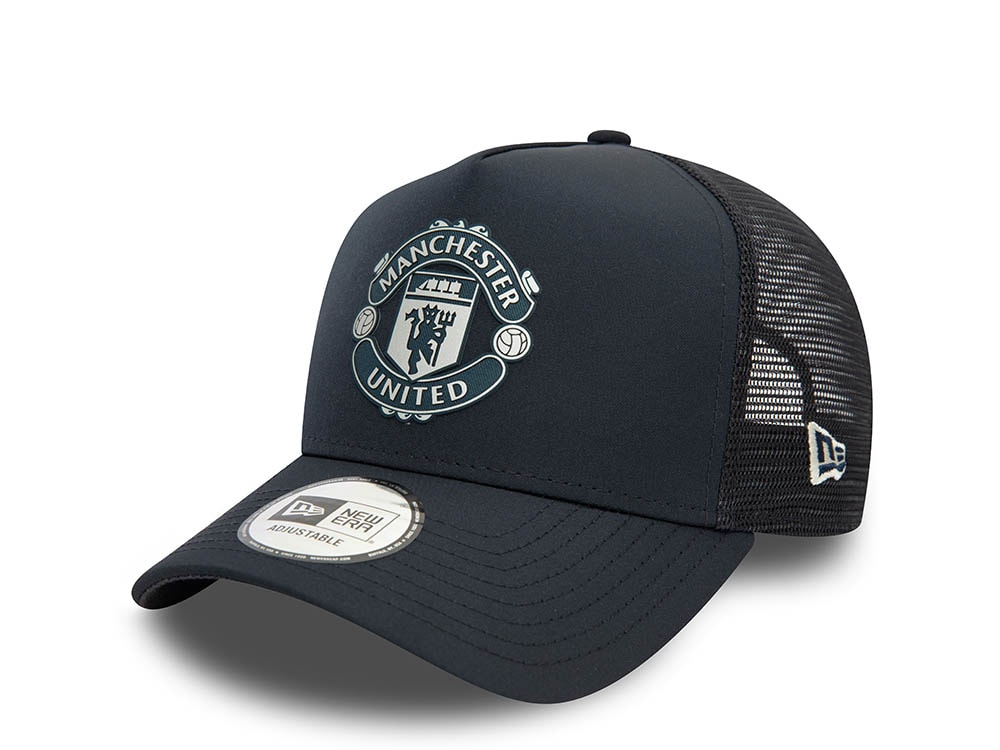 New Era Manchester United Black A Frame Trucker Snapback Hat