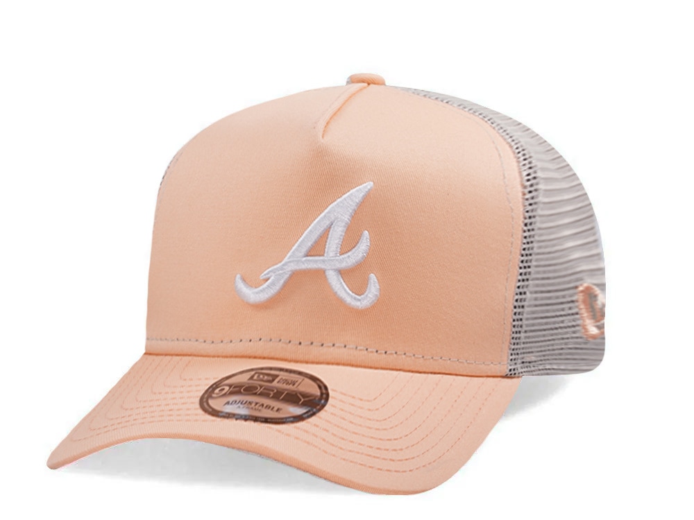 New Era Atlanta Braves Peach Prime Edition 9Forty A Frame Trucker Snapback Hat