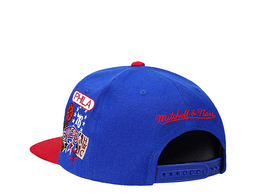Mitchell & Ness Philadelphia 76ers Patch Overload Hardwood Classic Snapback Hat