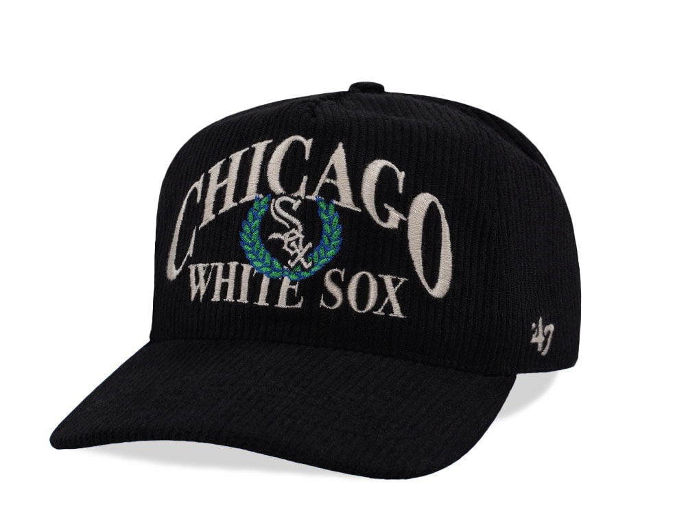 47Brand Chicago White Sox Black Pitchout Cord Edition Snapback Hat