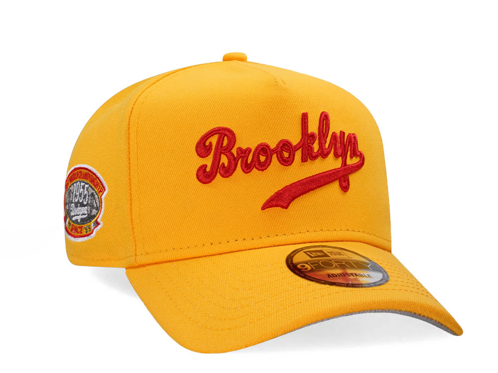 New Era Brooklyn Dodgers 1st World Championship Yellow Classic 9Forty A Frame Snapback Hat