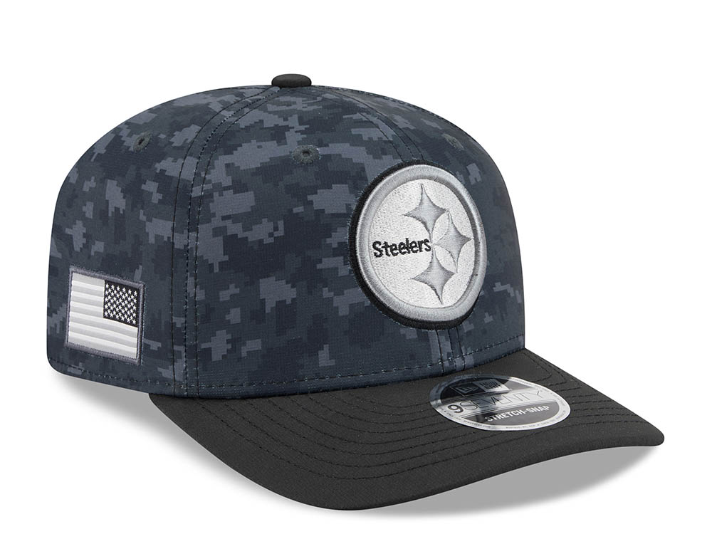 New Era Pittsburgh Steelers NFL Salute to Service 2026 Digi Camo Black 9Seventy Stretch Snapback Hat