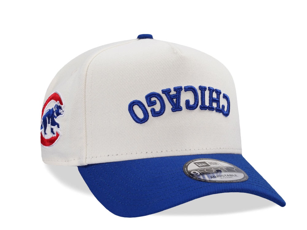 New Era Chicago Cubs Script Chrome Two Tone Edition 9Forty A Frame Snapback Hat