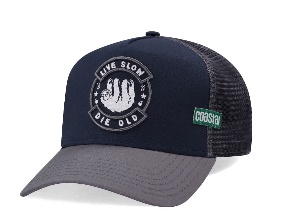 Djinns Live Slow Die Old Sloth Coastal Trucker Snapback Hat