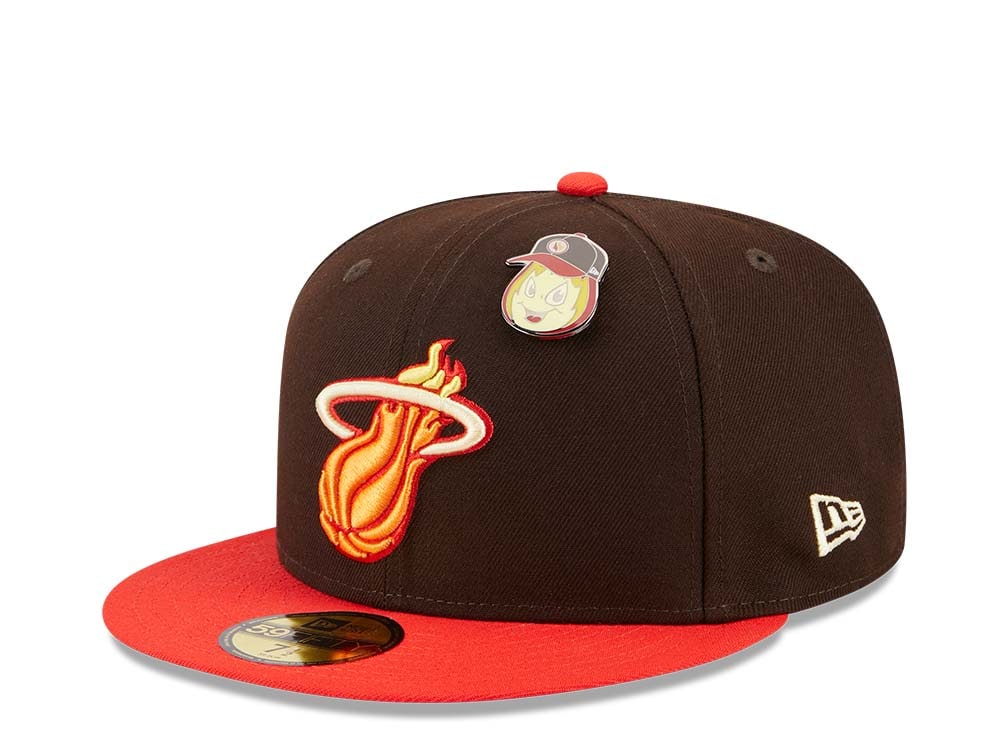 New Era Miami Heat The Elements Brown Two Tone Edition 59Fifty Fitted Hat