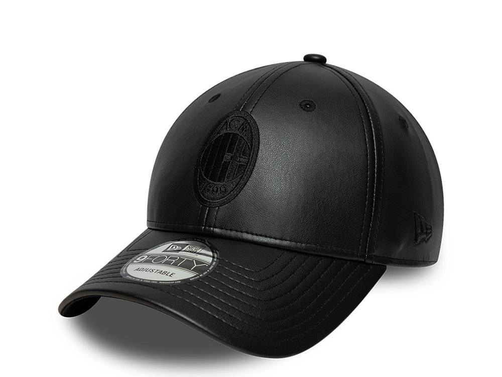 New Era Ac Milan Faux Leather Black Prime Edition 9Forty Adjustable Hat