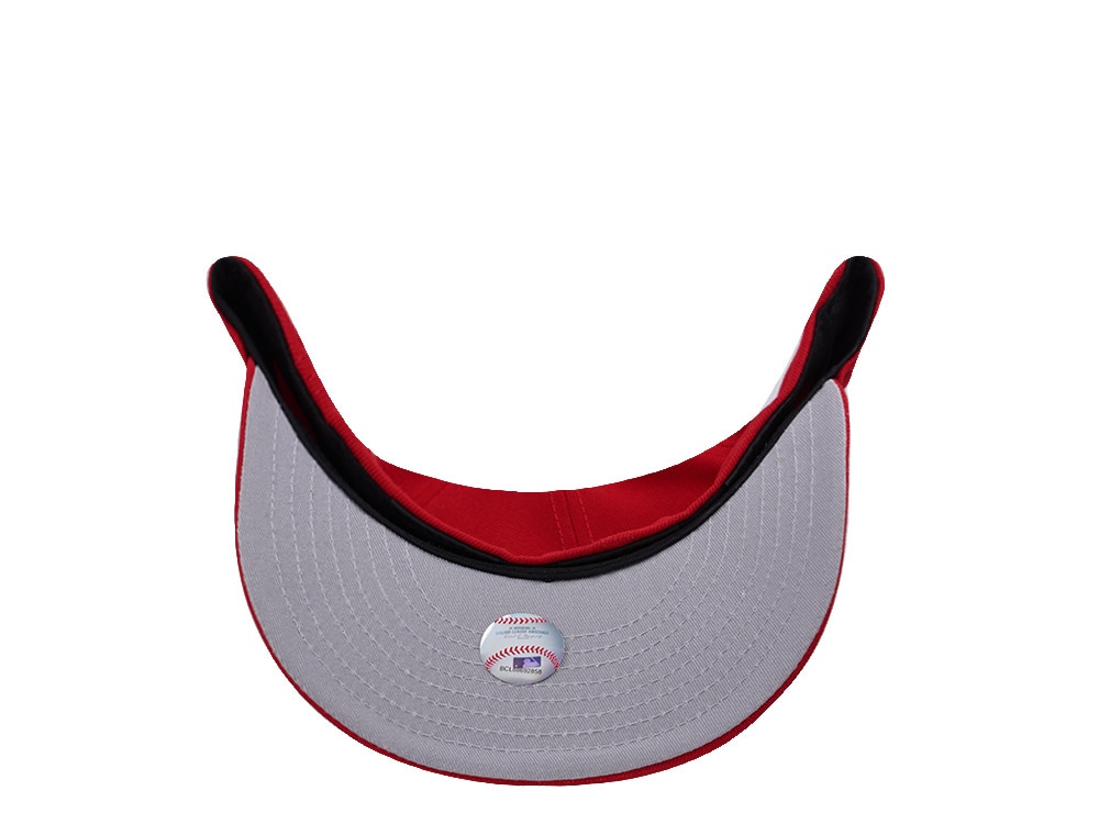 New Era Los Angeles Dodgers World Series 2025 Scarlet Red Prime Edition 59Fifty Pre Curved Fitted Hat