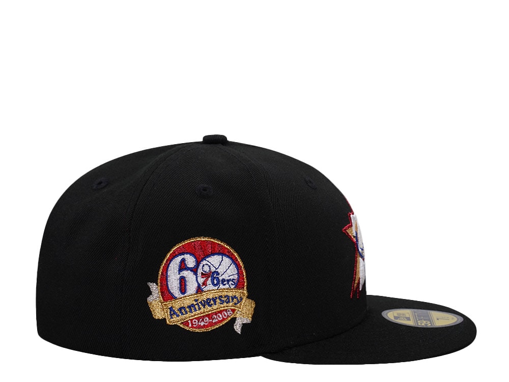 New Era Philadelphia 76ers 60th Anniversary Allen Iverson Black Prime Edition 59Fifty Fitted Hat