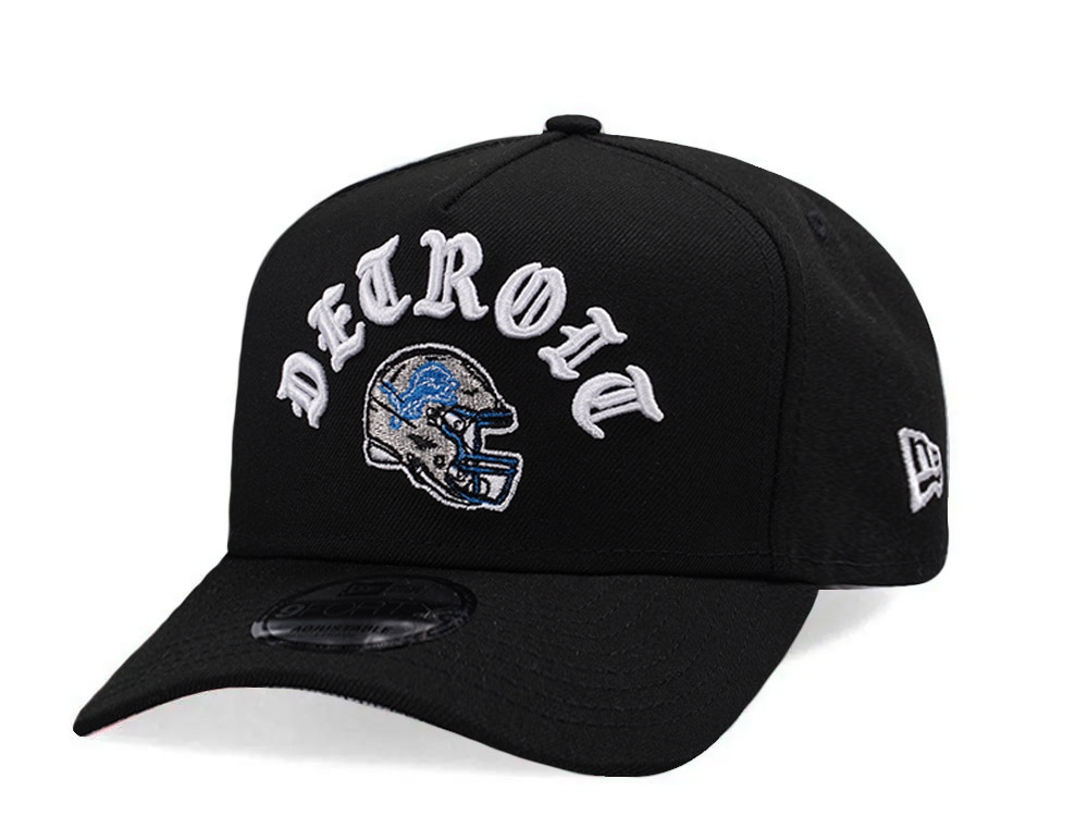 New Era Detroit Lions Helmet Black Prime Edition 9Forty A Frame Snapback Hat