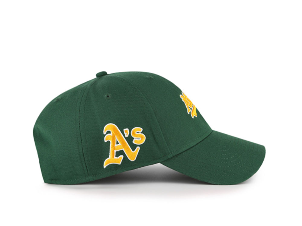 47 Brand Oakland Athletics Ballpark Script Green Edition MVP Strapback Hat