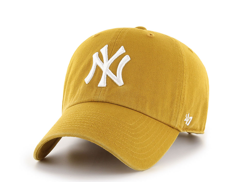 47 Brand New York Yankees Flat Gold Clean Up Strapback Hat