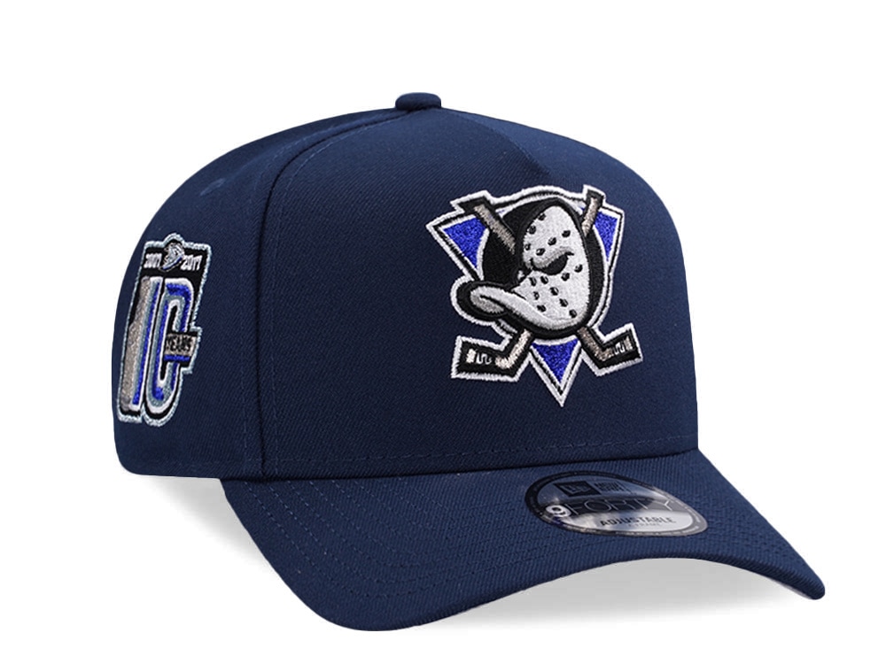 New Era Anaheim Ducks 10th Anniversary Ocean Blue Prime Edition 9Forty A Frame Snapback Hat