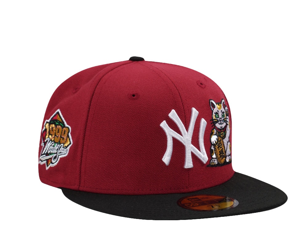 New Era New York Yankees World Series 1999 Lucky Cat Brick Red Two Tone Edition 59Fifty Fitted Hat
