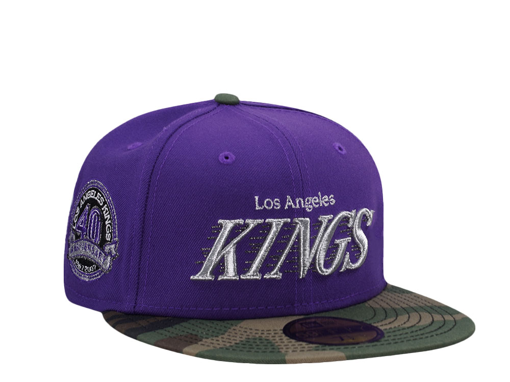 New Era Los Angeles Kings 40th Anniversary Purple Camo Two Tone Edition 59Fifty Fitted Hat