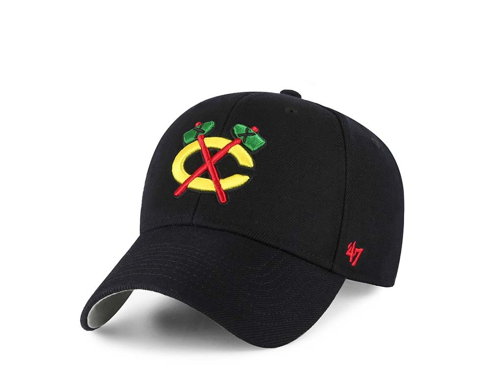 47Brand Chicago Blackhawks Classic Black Strapback Hat