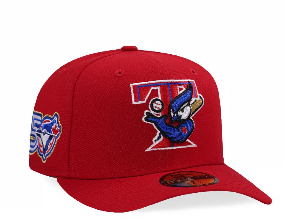 New Era Toronto Blue Jays 50th Anniversary Scarlet Prime Edition 59Fifty Pre Curved Fitted Hat