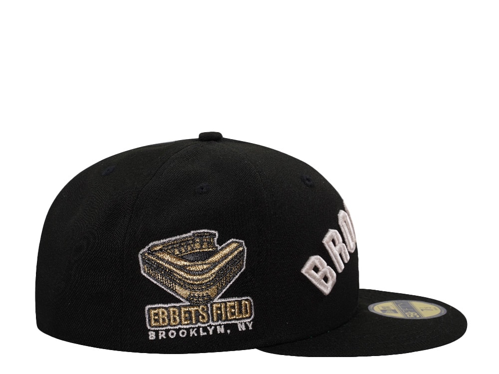 New Era Brooklyn Dodgers Ebbets Field Black Prime Edition 59Fifty Fitted Hat