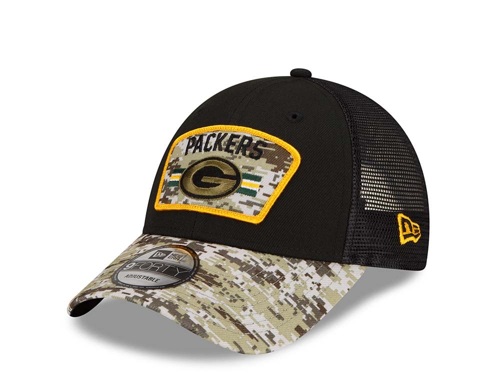New Era Green Bay Packers Salute to Service 21 9Forty Trucker Snapback Hat