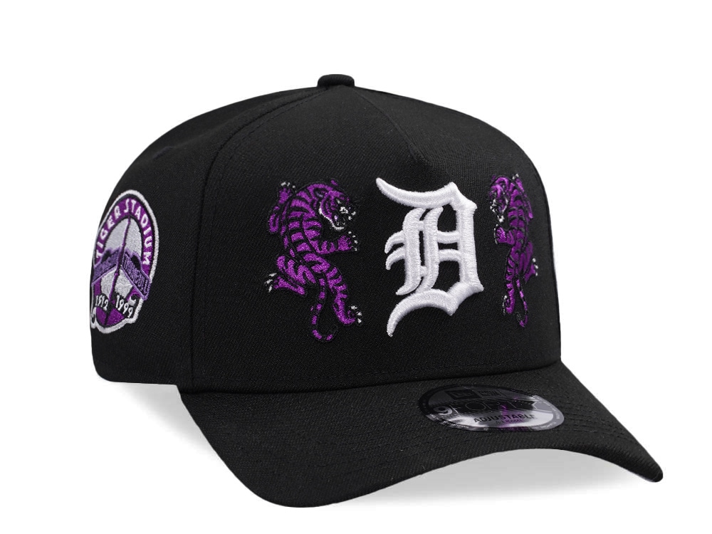 New Era Detroit Tigers Stadium Tiger Black Prime Edition 9Forty A Frame Snapback Hat