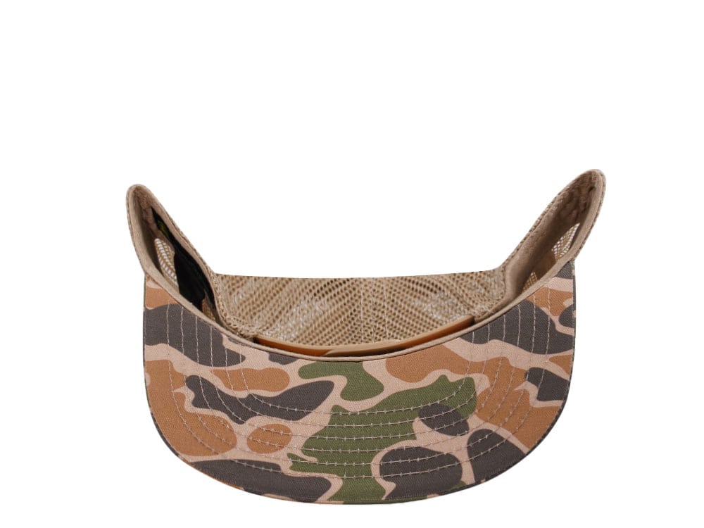 John Deere Square Patch Camo Khaki Trucker Snapback Hat