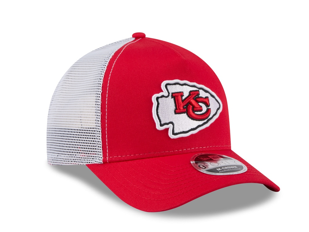New Era Kansas City Chiefs Official Team Color Edition 9Forty M Crown A Frame Trucker Snapback Hat