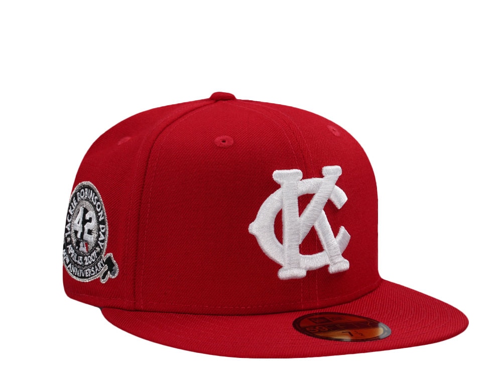 New Era Kansas City Monarchs Jackie Robinson 60th Anniversary Scarlet Wool Edition 59Fifty Fitted Hat
