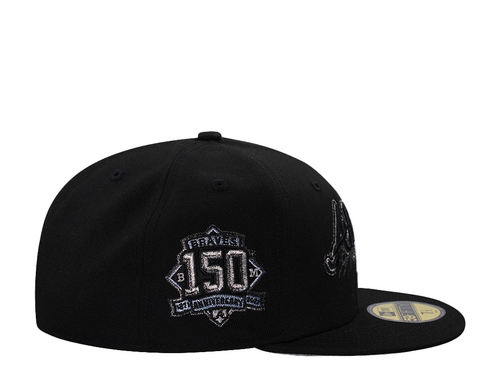 New Era Atlanta Braves 150th Anniversary Black Prime Edition 59Fifty Fitted Hat
