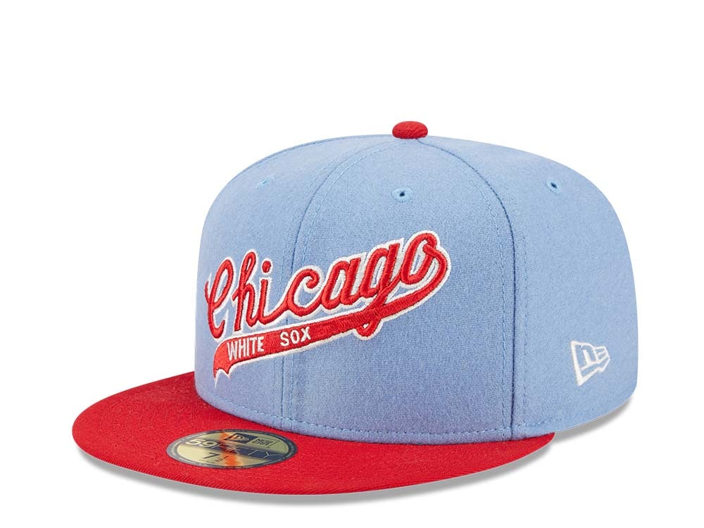 New Era Chicago White Sox Powder Blues Sky Throwback Two Tone Edition 59Fifty Fitted Hat
