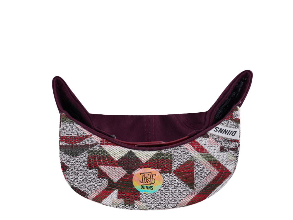 Djinns Rubber Aztec Wine 6 Panel Snapback Hat