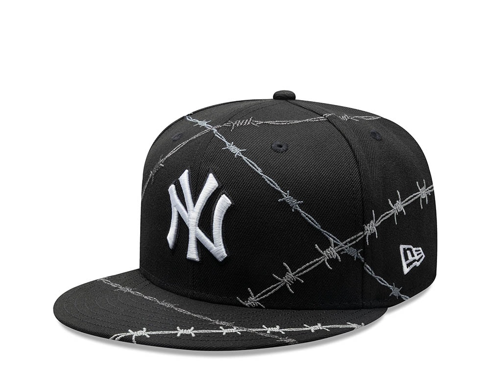 New Era New York Yankees Barbwire Black Prime Edition 59Fifty Fitted Hat