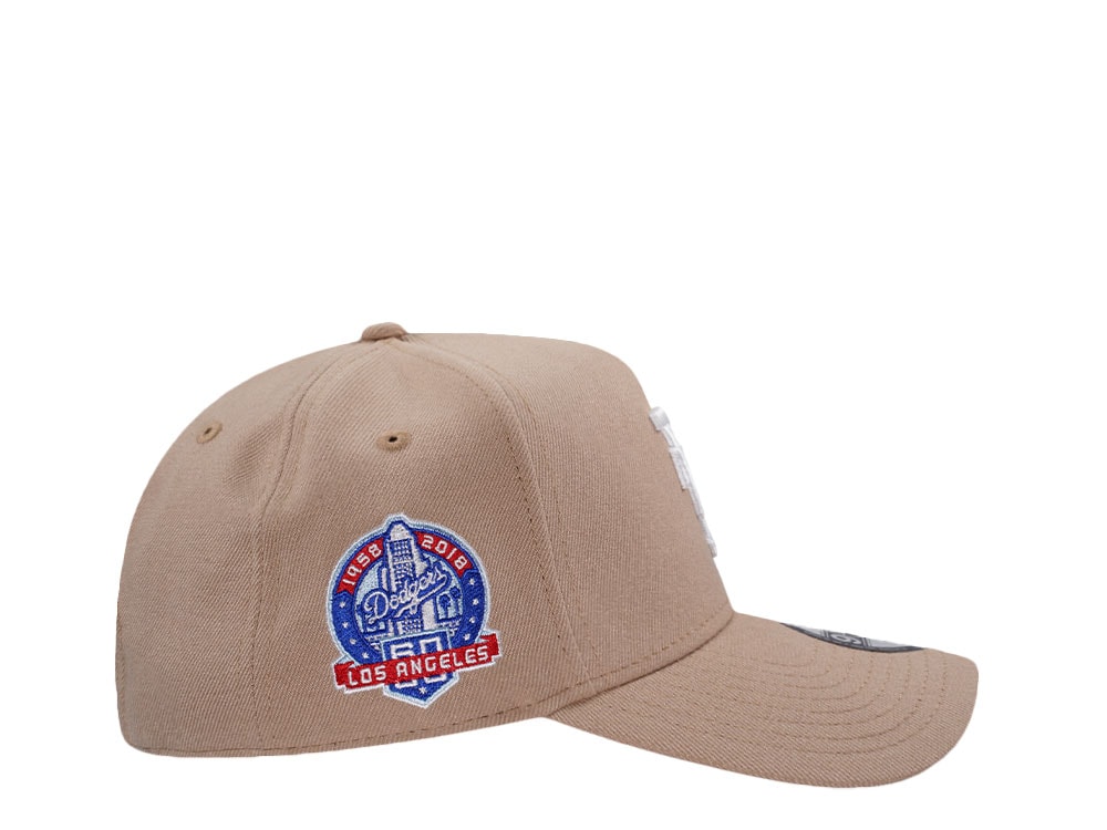 New Era Los Angeles Dodgers 60th Anniversary Camel Prime Edition 9Forty A Frame Snapback Hat