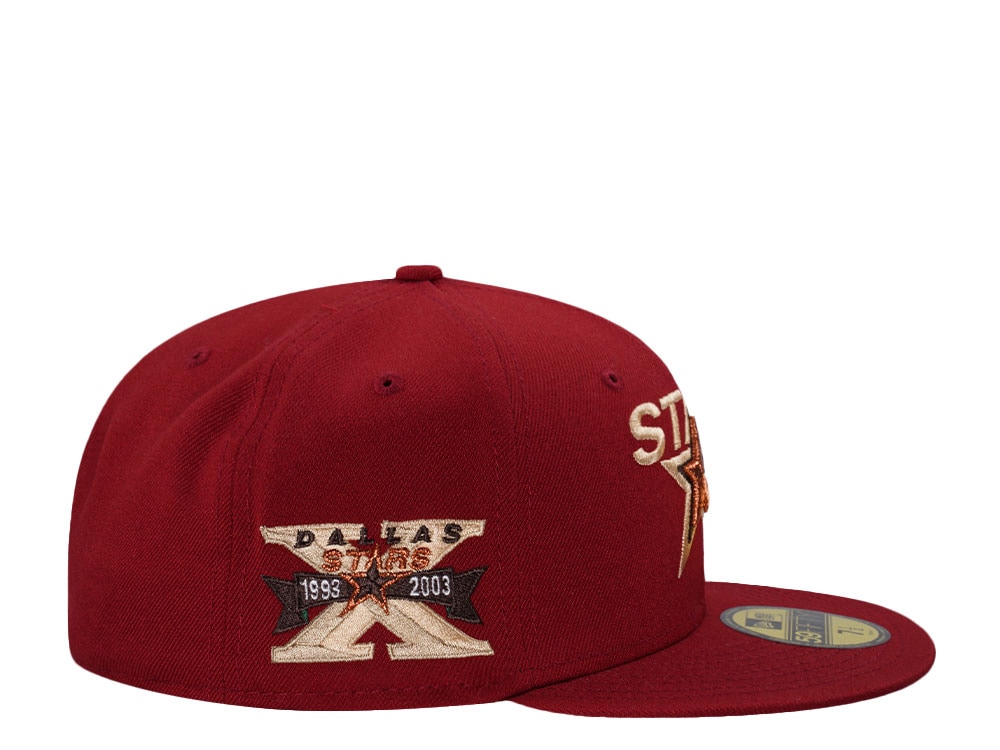 New Era Dallas Stars 10th Anniversary Brick Red Throwback Edition 59Fifty Fitted Hat