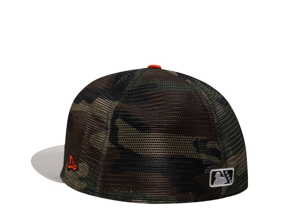 New Era Gwinnett Stripers Camouflage Mesh Edition 59Fifty Trucker Fitted Hat
