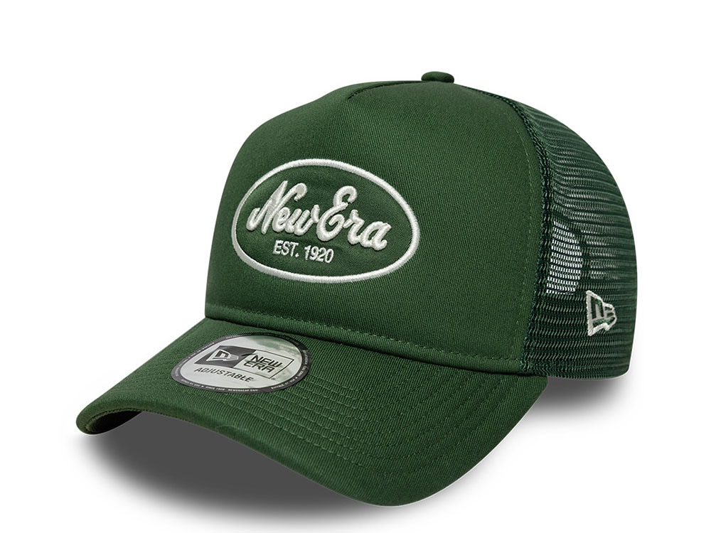 New Era Oval Foam Patch Dark Green Edition 9Forty A Frame Trucker Snapback Hat