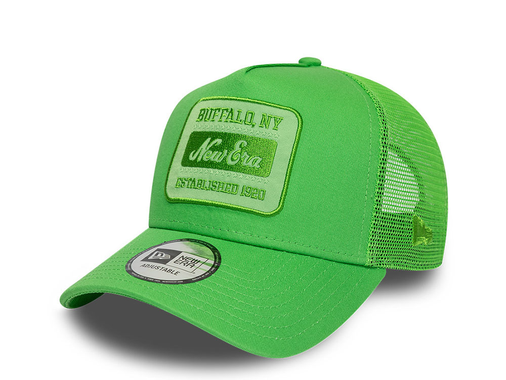 New Era Buffalo NY Tonal Patch Green 9Forty A Frame Trucker Snapback Hat