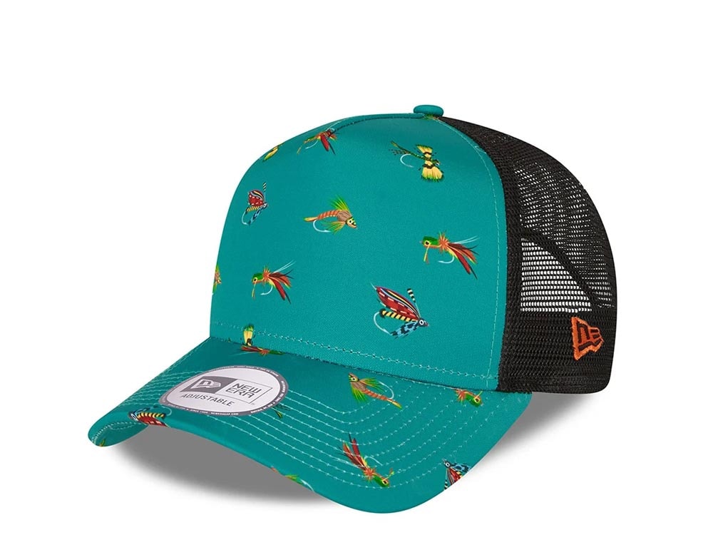 New Era Summer Fishing Petrol A Frame Trucker Snapback Hat