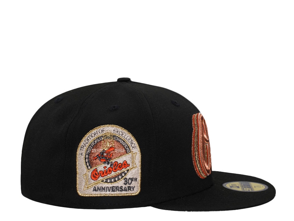 New Era Baltimore Orioles 30th Anniversary Cascading Black Edition 59Fifty Fitted Hat