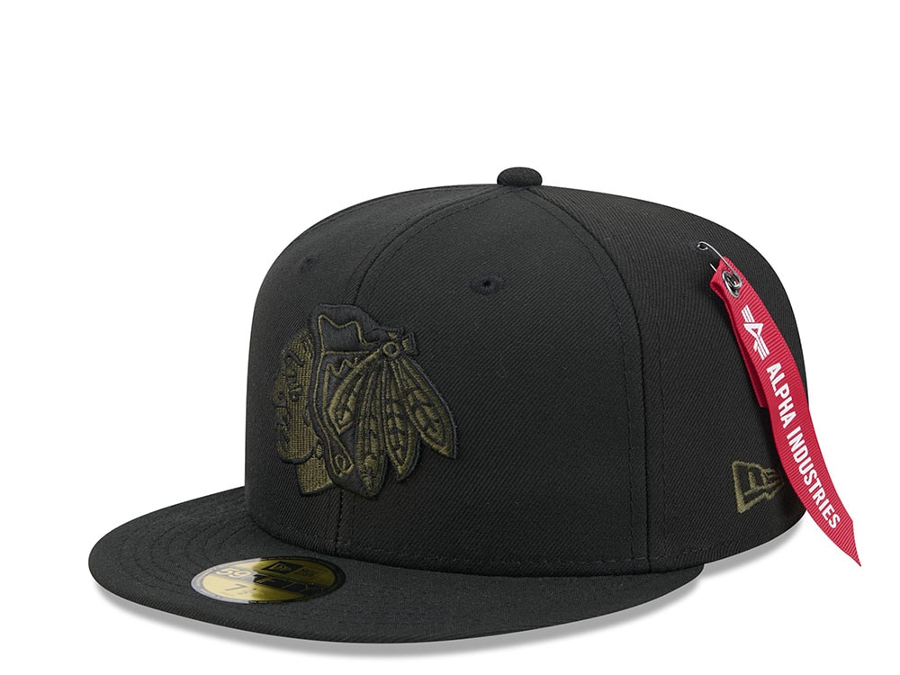 New Era Alpha Industries Chicago Blackhawks Navy Prime Edition 59Fifty Fitted Hat