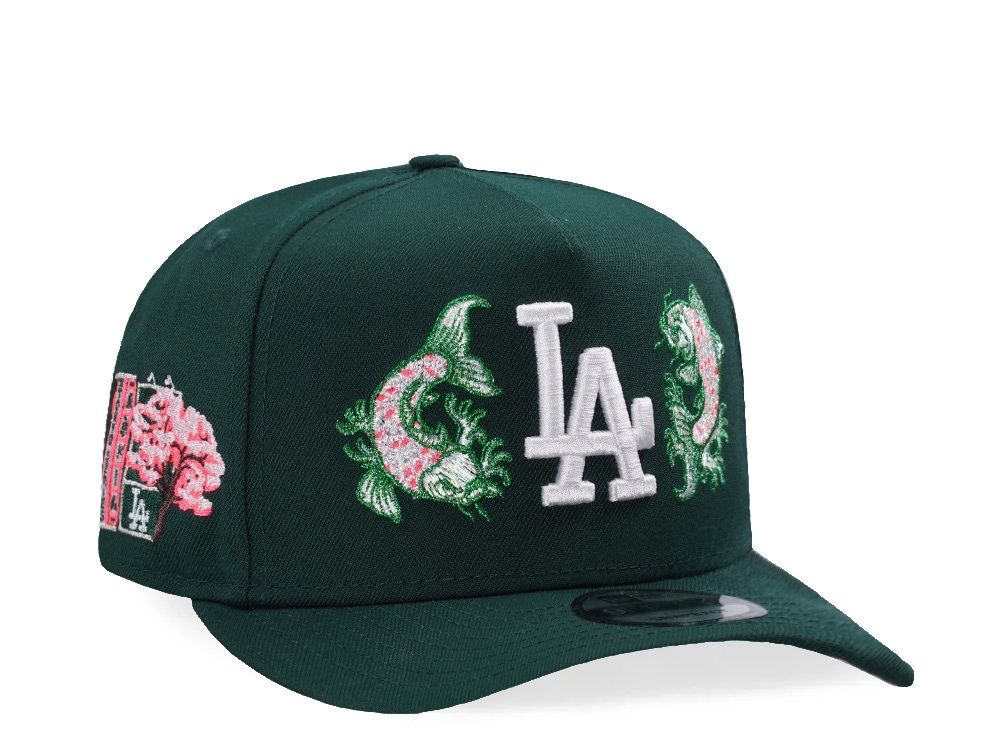 New Era Los Angeles Dodgers Tokyo Series Koi Dark Green Prime Edition 9Fifty A Frame Snapback Hat