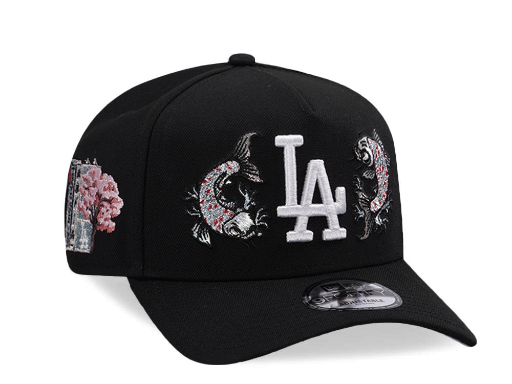 New Era Los Angeles Dodgers Tokyo Series Koi Black Prime Edition 9Forty A Frame Snapback Hat