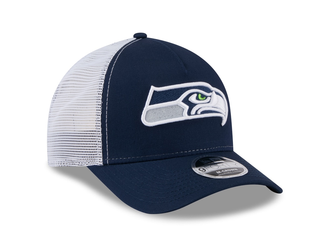 New Era Seattle Seahawks Official Team Color Edition 9Forty M Crown A Frame Trucker Snapback Hat