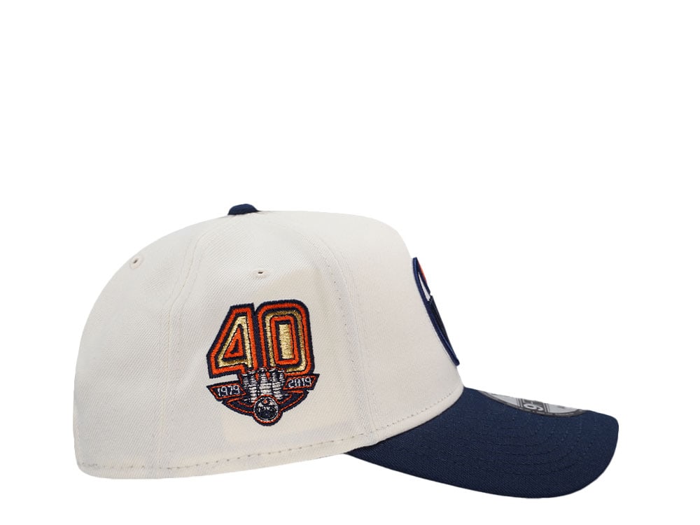 New Era Edmonton Oilers 40th Anniversary Chrome Two Tone Edition 9Forty A Frame Snapback Hat