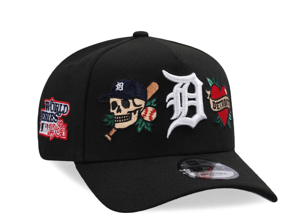 New Era Detroit Tigers World Series 1984 Tattoo Black Prime Edition 9Forty A Frame Snapback Hat