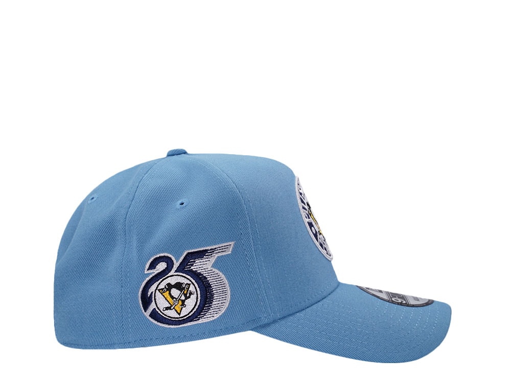 New Era Pittsburgh Penguins 25th Anniversary Sky Blue Prime Edition 9Forty A Frame Snapback Hat