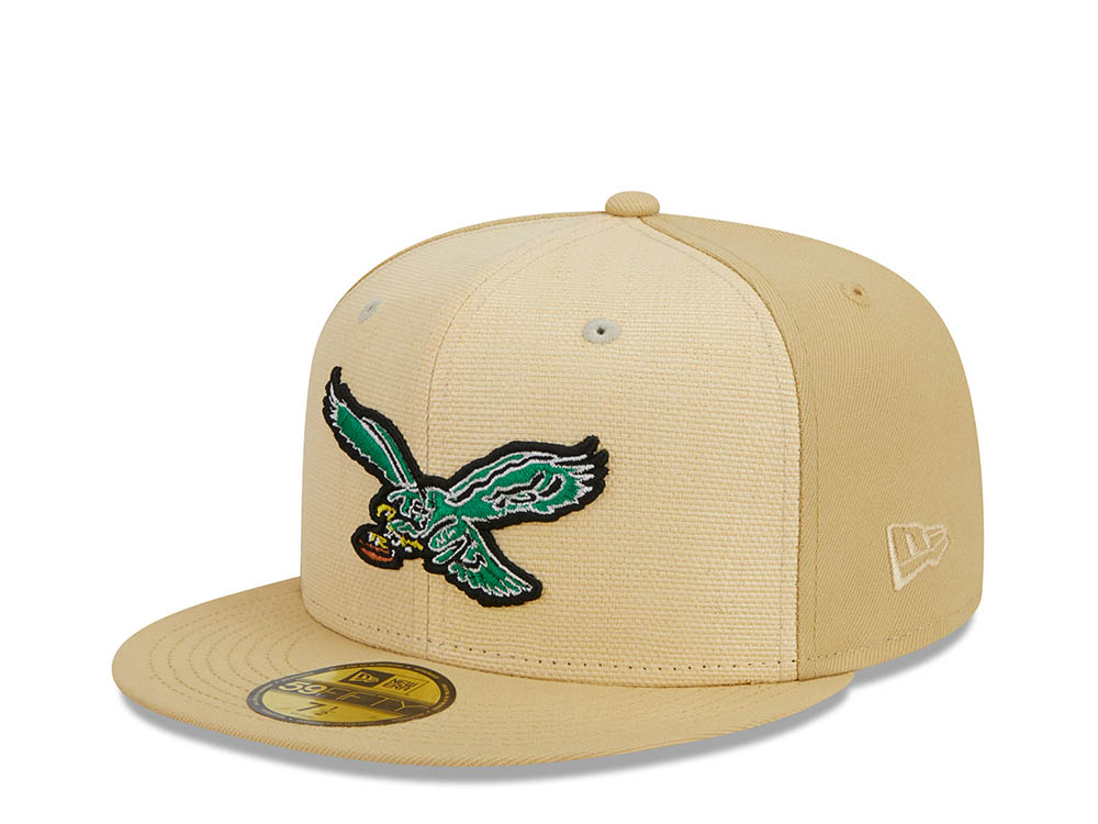 New Era Philadelphia Eagles Pro Bowl Honolulu 1987 Raffia Front Vegas Gold Edition 59Fifty Fitted Hat