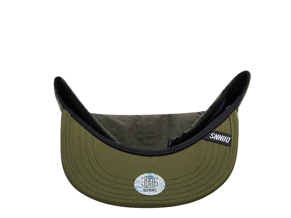 Djinns 5 Panel Olive Big Net Mountain Strapback Hat