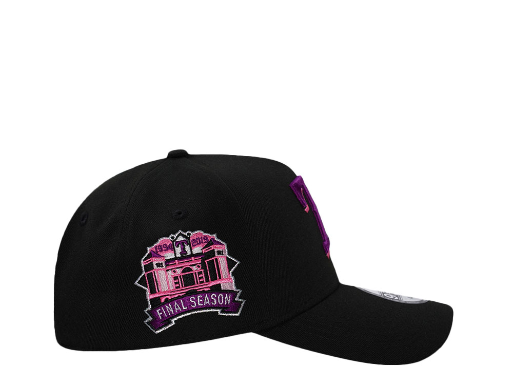 New Era Texas Rangers Final Season Magenta Black Prime Edition 9Forty A Frame Snapback Hat