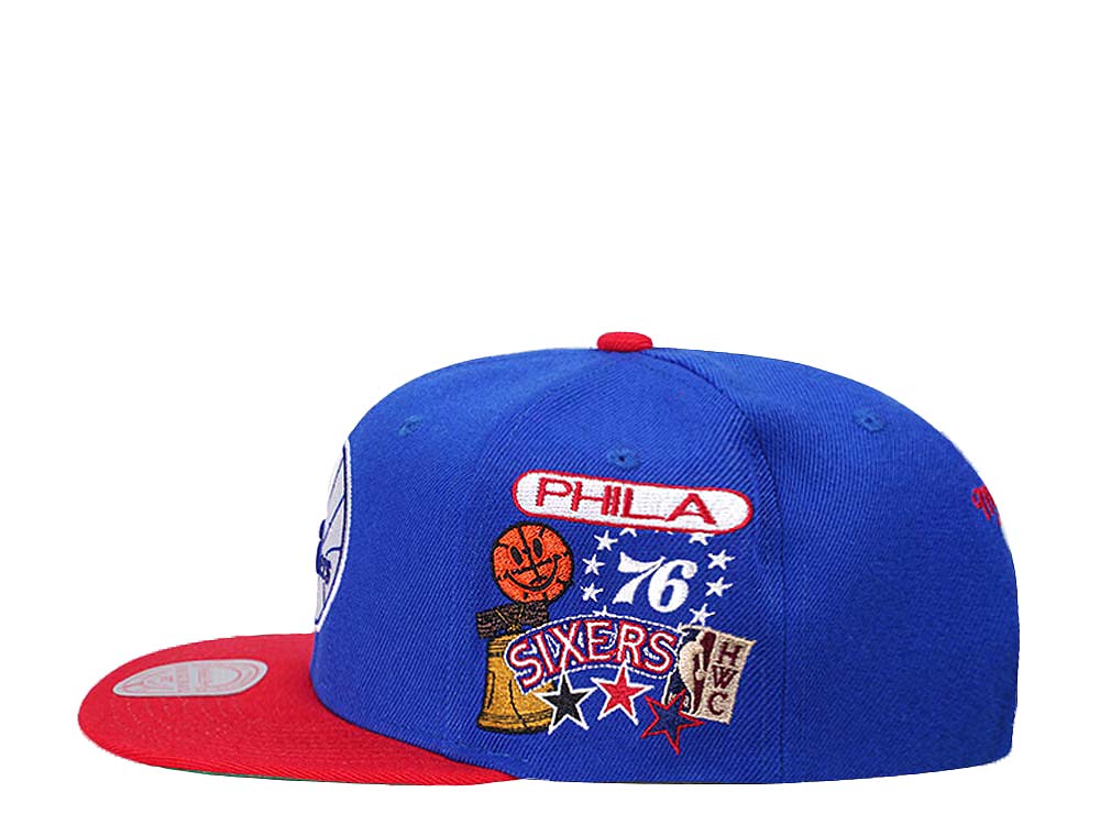 Mitchell & Ness Philadelphia 76ers Patch Overload Hardwood Classic Snapback Hat