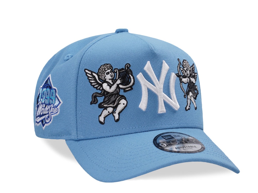 New Era New York Yankees World Series 1999 Cupid Sky Blue Edition 9Forty A Frame Snapback Hat